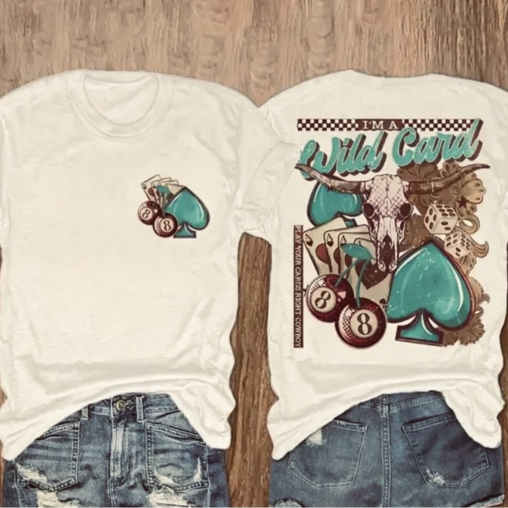 Wild Card graphic tee shirt - White